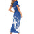 Custom Greece Football Family Matching Short Sleeve Bodycon Dress and Hawaiian Shirt Ethniki Elladas - Blue Version - Wonder Print Shop