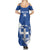 Custom Greece Football Family Matching Summer Maxi Dress and Hawaiian Shirt Ethniki Elladas - Blue Version - Wonder Print Shop