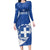 Custom Greece Football Long Sleeve Bodycon Dress Ethniki Elladas - Blue Version - Wonder Print Shop