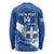 Custom Greece Football Long Sleeve Shirt Ethniki Elladas - Blue Version - Wonder Print Shop