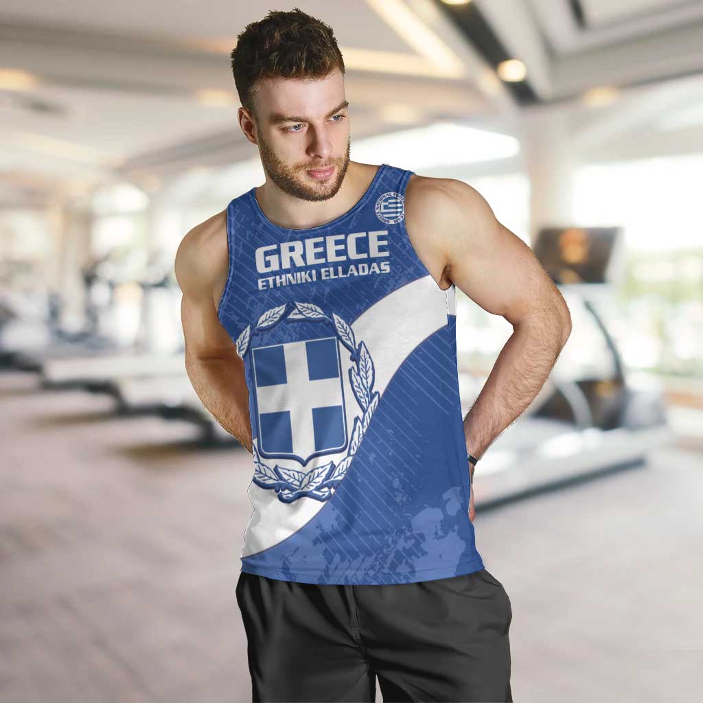 Custom Greece Football Men Tank Top Ethniki Elladas - Blue Version - Wonder Print Shop