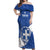 Custom Greece Football Off Shoulder Maxi Dress Ethniki Elladas - Blue Version - Wonder Print Shop