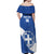 Custom Greece Football Off Shoulder Maxi Dress Ethniki Elladas - Blue Version - Wonder Print Shop