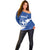 Custom Greece Football Off Shoulder Sweater Ethniki Elladas - Blue Version - Wonder Print Shop