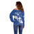 Custom Greece Football Off Shoulder Sweater Ethniki Elladas - Blue Version - Wonder Print Shop