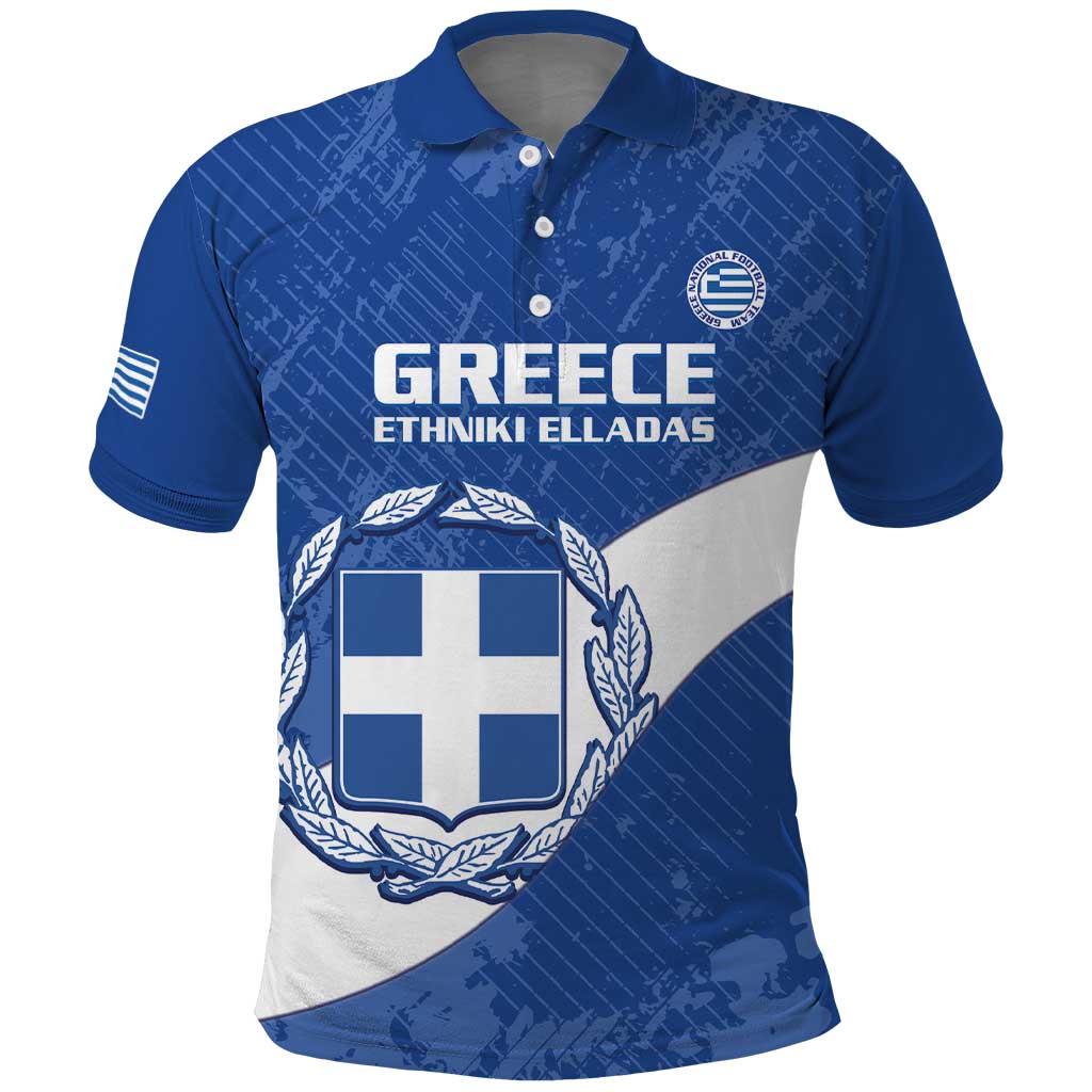 Custom Greece Football Polo Shirt Ethniki Elladas - Blue Version