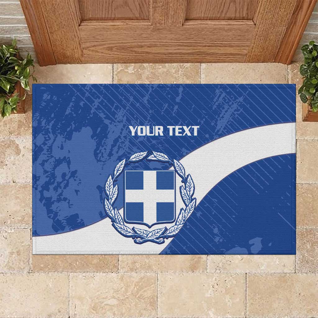 Custom Greece Football Rubber Doormat Ethniki Elladas - Blue Version - Wonder Print Shop