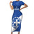 Custom Greece Football Short Sleeve Bodycon Dress Ethniki Elladas - Blue Version - Wonder Print Shop