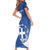 Custom Greece Football Short Sleeve Bodycon Dress Ethniki Elladas - Blue Version - Wonder Print Shop