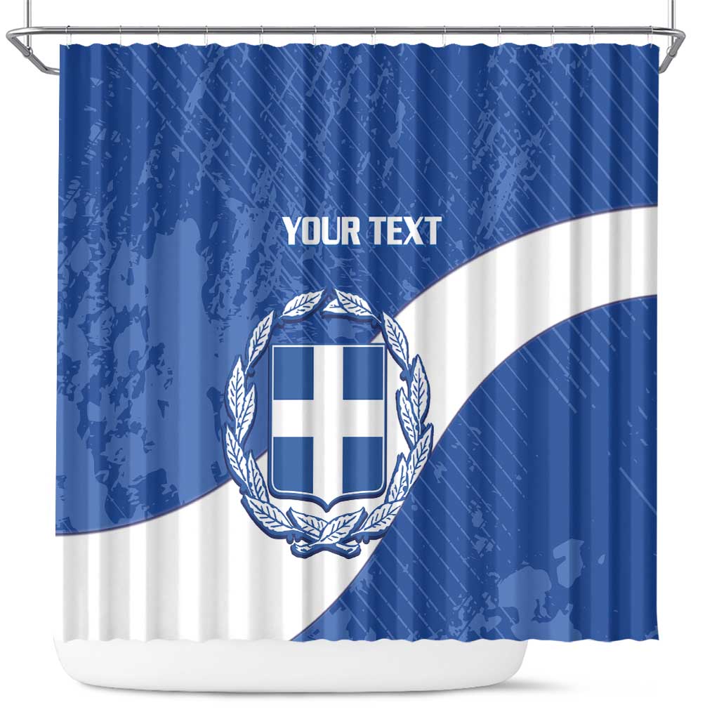 Custom Greece Football Shower Curtain Ethniki Elladas - Blue Version