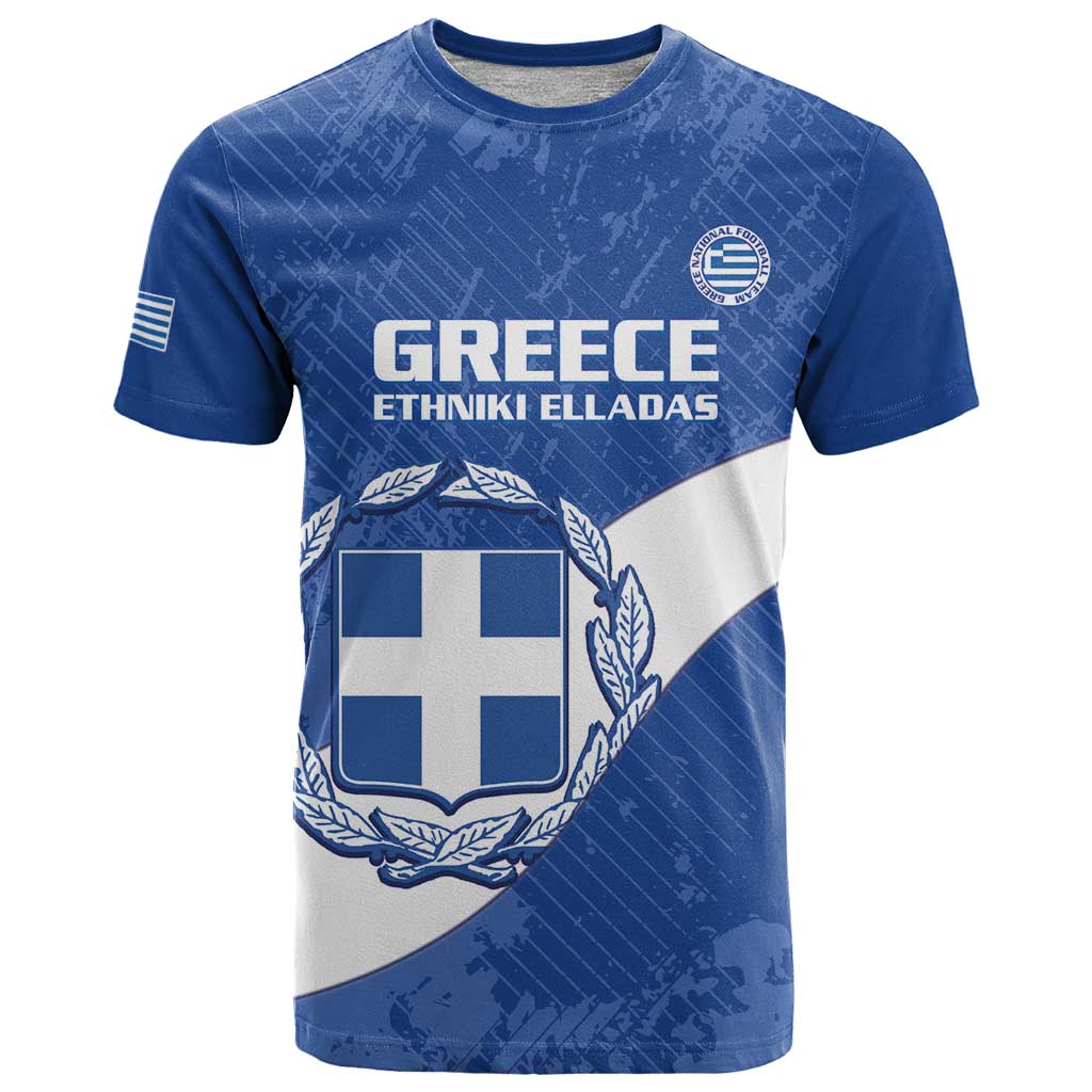 Custom Greece Football T Shirt Ethniki Elladas - Blue Version