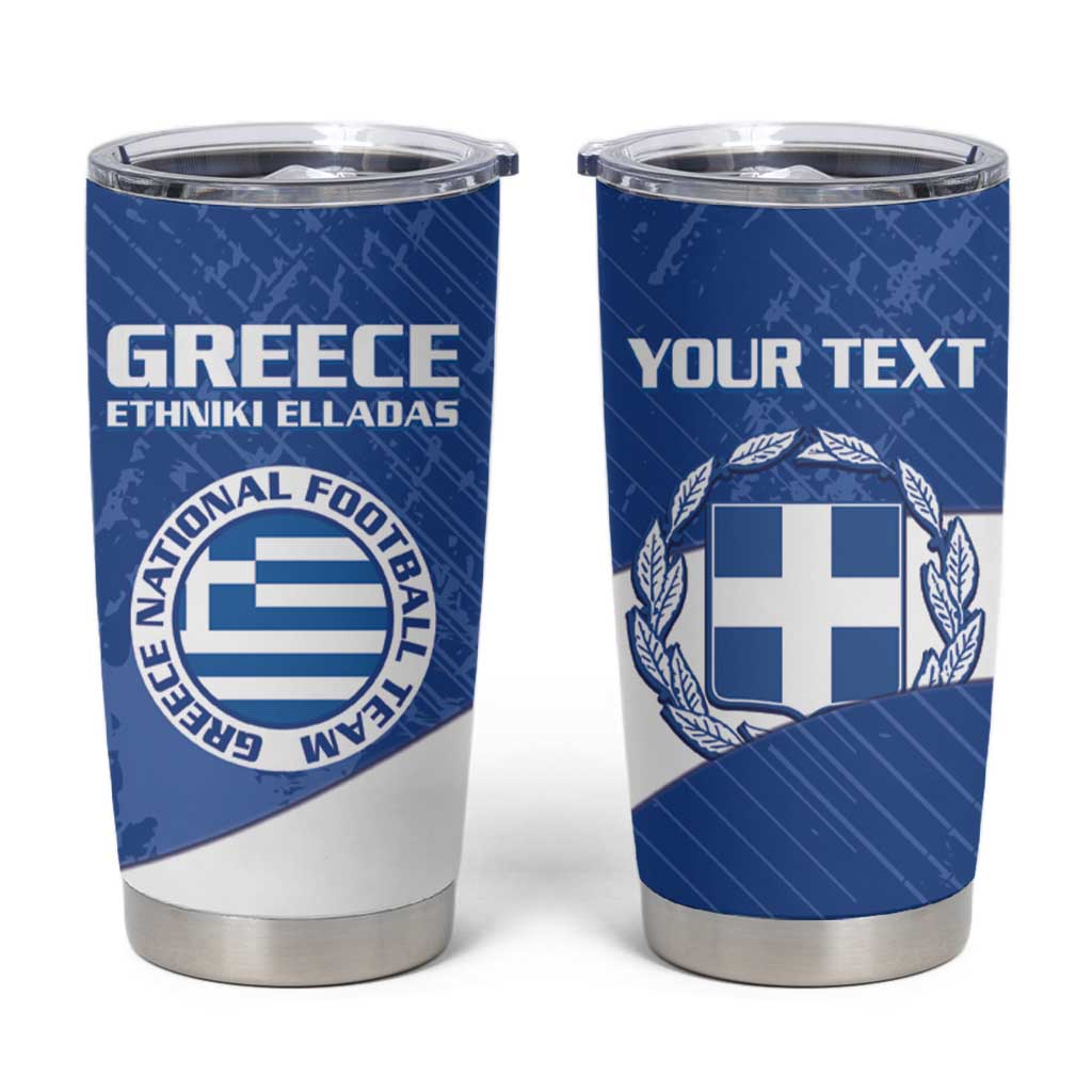 Personalised Greece Football Tumbler Cup Ethniki Elladas - Blue Version - Wonder Print Shop