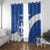 Custom Greece Football Window Curtain Ethniki Elladas - Blue Version - Wonder Print Shop