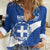 Custom Greece Football Women Casual Shirt Ethniki Elladas - Blue Version - Wonder Print Shop