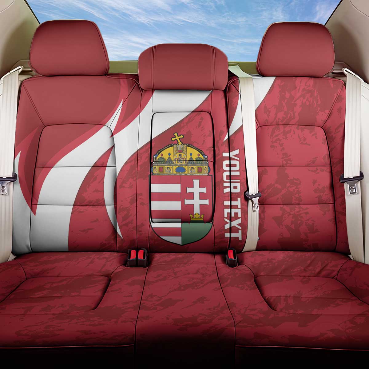 Custom Hungary Football Back Car Seat Cover Go Magyarok - Curves Style - Wonder Print Shop