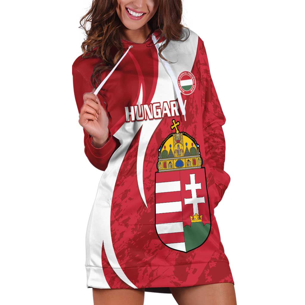 Custom Hungary Football Hoodie Dress Go Magyarok - Curves Style - Wonder Print Shop