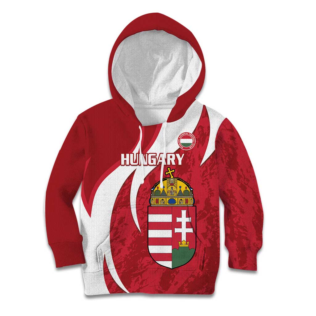 Custom Hungary Football Kid Hoodie Go Magyarok - Curves Style - Wonder Print Shop