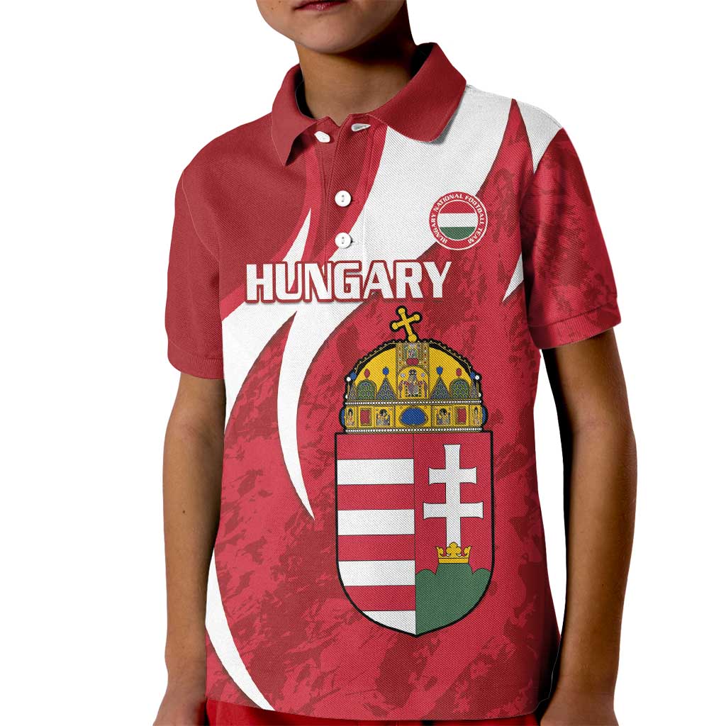 Custom Hungary Football Kid Polo Shirt Go Magyarok - Curves Style - Wonder Print Shop