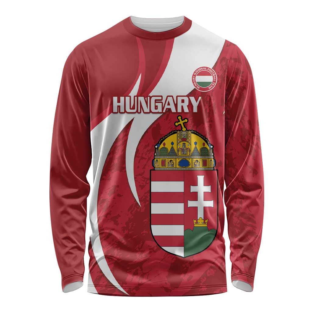 Custom Hungary Football Long Sleeve Shirt Go Magyarok - Curves Style - Wonder Print Shop