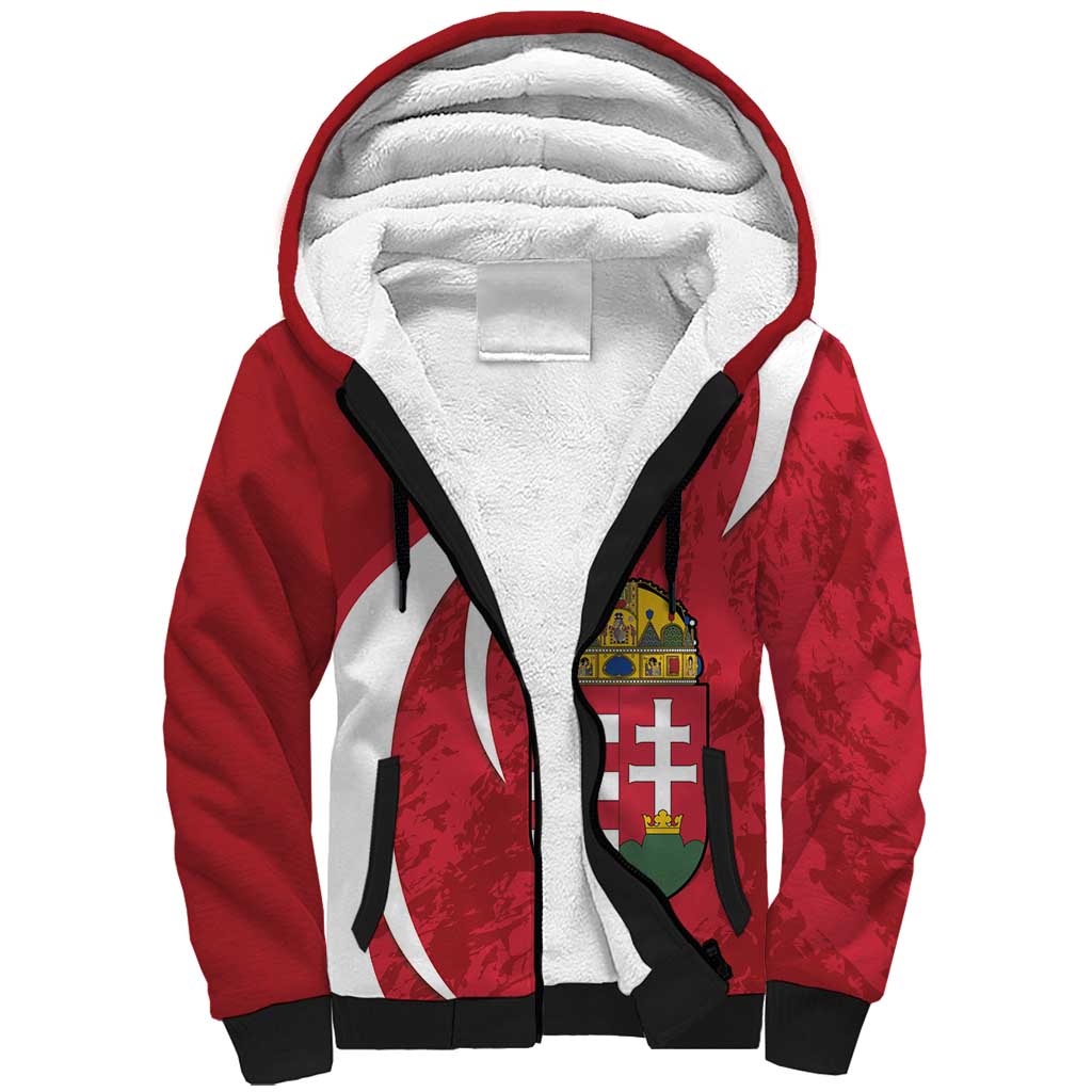 Custom Hungary Football Sherpa Hoodie Go Magyarok - Curves Style - Wonder Print Shop