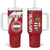 Personalised Hungary Football Tumbler With Handle Go Magyarok - Curves Style - Wonder Print Shop