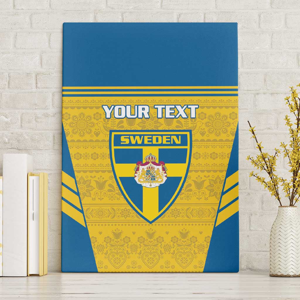 Custom Sweden Football Canvas Wall Art Go Blagult - Scandinavian Pattern - Wonder Print Shop