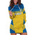 Custom Sweden Football Hoodie Dress Go Blagult - Scandinavian Pattern - Wonder Print Shop