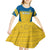 Custom Sweden Football Kid Short Sleeve Dress Go Blagult - Scandinavian Pattern - Wonder Print Shop