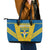 Custom Sweden Football Leather Tote Bag Go Blagult - Scandinavian Pattern - Wonder Print Shop