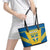 Custom Sweden Football Leather Tote Bag Go Blagult - Scandinavian Pattern - Wonder Print Shop