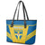 Custom Sweden Football Leather Tote Bag Go Blagult - Scandinavian Pattern - Wonder Print Shop