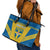 Custom Sweden Football Leather Tote Bag Go Blagult - Scandinavian Pattern - Wonder Print Shop