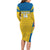 Custom Sweden Football Long Sleeve Bodycon Dress Go Blagult - Scandinavian Pattern - Wonder Print Shop