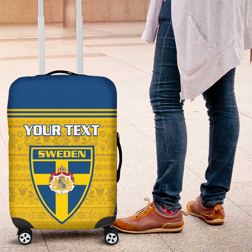 Custom Sweden Football Luggage Cover Go Blagult - Scandinavian Pattern