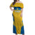 Custom Sweden Football Off Shoulder Maxi Dress Go Blagult - Scandinavian Pattern - Wonder Print Shop