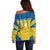 Custom Sweden Football Off Shoulder Sweater Go Blagult - Scandinavian Pattern - Wonder Print Shop