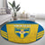 Custom Sweden Football Round Carpet Go Blagult - Scandinavian Pattern