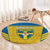 Custom Sweden Football Round Carpet Go Blagult - Scandinavian Pattern