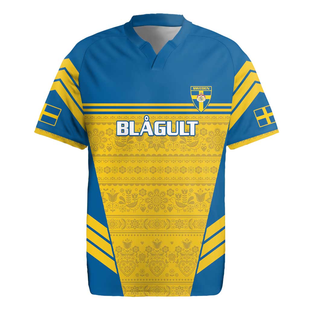 Custom Sweden Football Rugby Jersey Go Blagult - Scandinavian Pattern