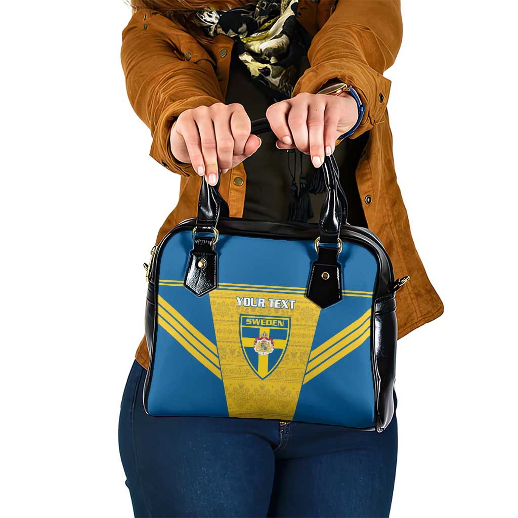 Custom Sweden Football Shoulder Handbag Go Blagult - Scandinavian Pattern