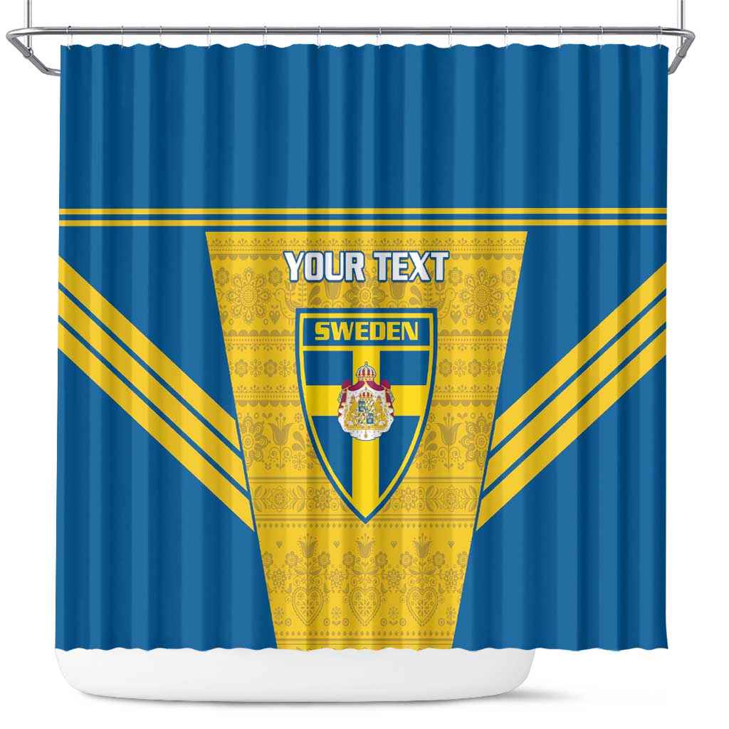 Custom Sweden Football Shower Curtain Go Blagult - Scandinavian Pattern