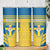 Personalised Sweden Football Skinny Tumbler Go Blagult - Scandinavian Pattern