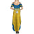 Custom Sweden Football Summer Maxi Dress Go Blagult - Scandinavian Pattern