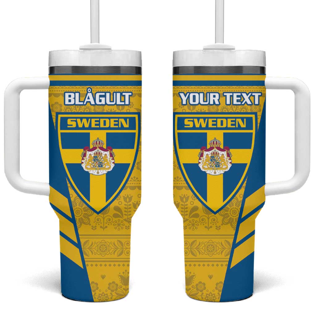 Personalised Sweden Football Tumbler With Handle Go Blagult - Scandinavian Pattern