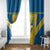 Custom Sweden Football Window Curtain Go Blagult - Scandinavian Pattern - Wonder Print Shop