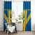 Custom Sweden Football Window Curtain Go Blagult - Scandinavian Pattern - Wonder Print Shop