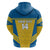 Custom Sweden Football Zip Hoodie Go Blagult - Scandinavian Pattern