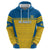 Custom Sweden Football Zip Hoodie Go Blagult - Scandinavian Pattern