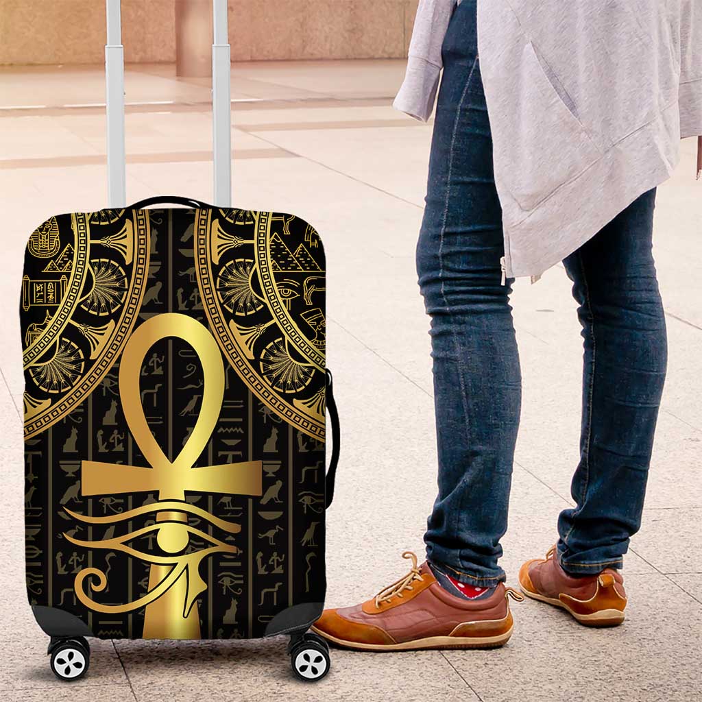 Ancient Egypt Ankh and Eye Of Horus Luggage Cover Egyptian Hieroglyphs