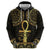 Ancient Egypt Ankh and Eye Of Horus Zip Hoodie Egyptian Hieroglyphs - Wonder Print Shop